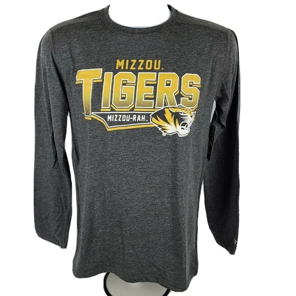Missouri Mizzou Tigers T-Shirt Mens Size Small Long Sleeve Gray Tee Champion - Picture 1 of 6